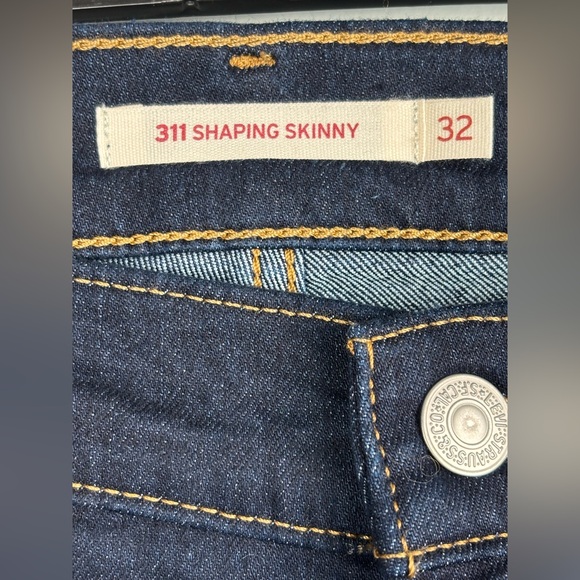 Levis 311 Shaping Skinny Jeans Womens 32x28 (33X28) Dark Wash Mid Rise Stretch - Picture 7 of 15